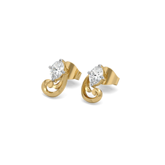 Baroque Grace - Pure Gold Oval Lab Diamond Earrings