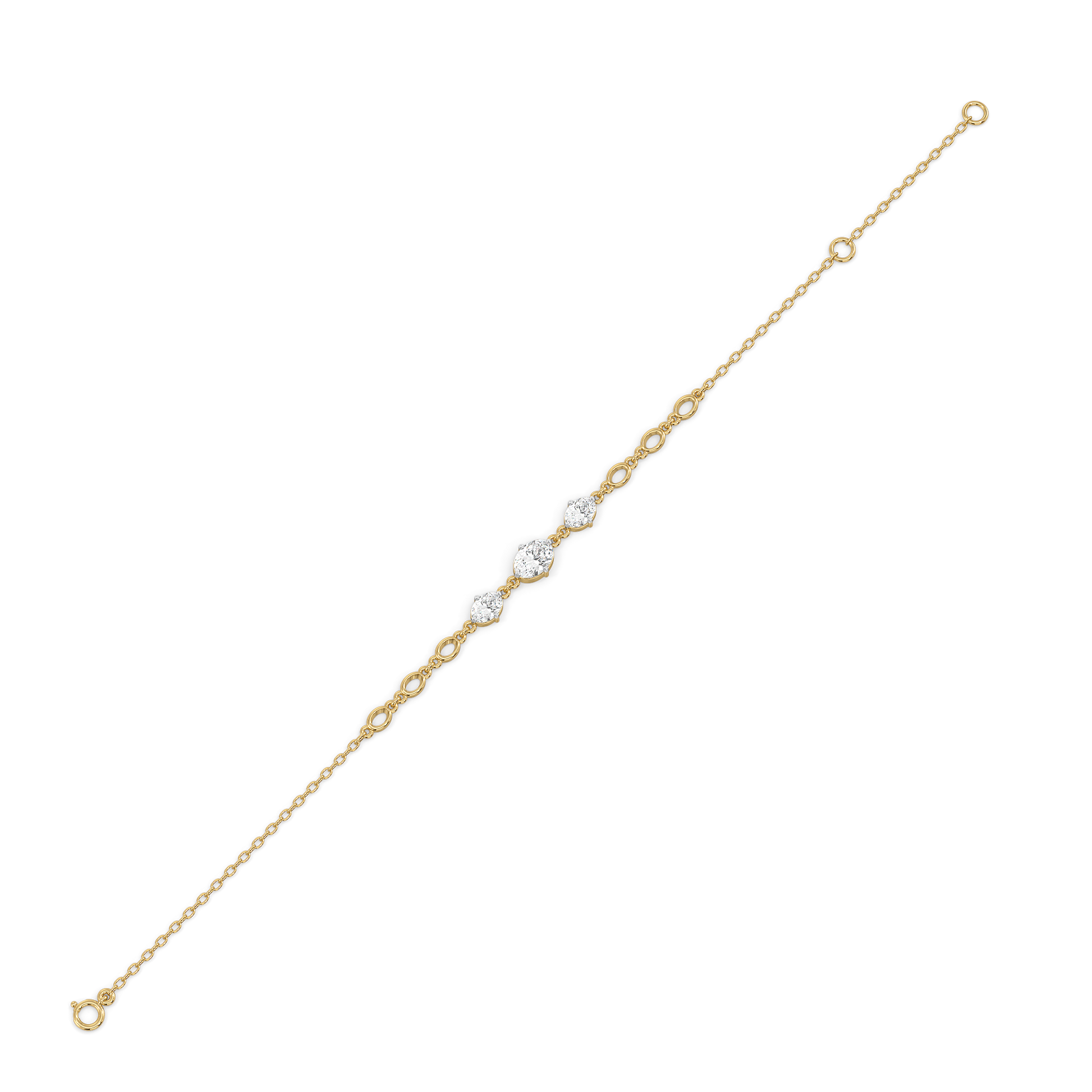 Oval Serenity - Pure Gold Lab Diamond Bracelet