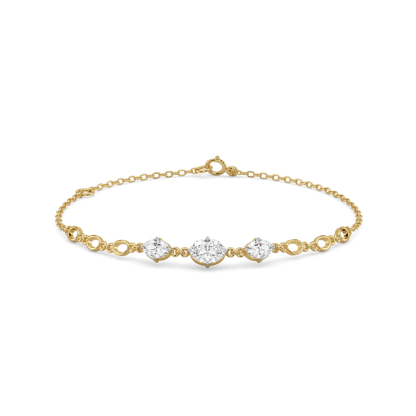 Oval Serenity - Pure Gold Lab Diamond Bracelet
