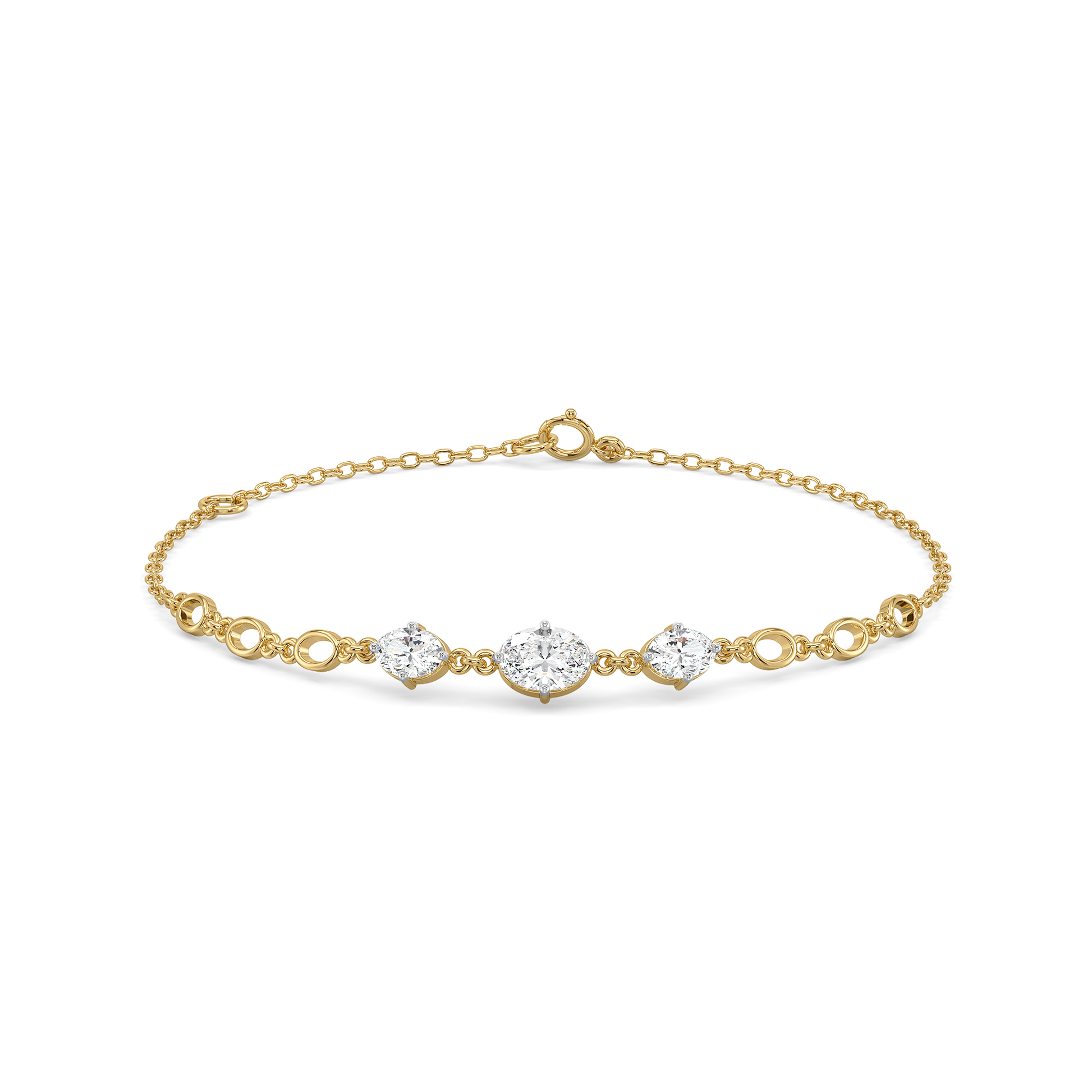 Oval Serenity - Pure Gold Lab Diamond Bracelet