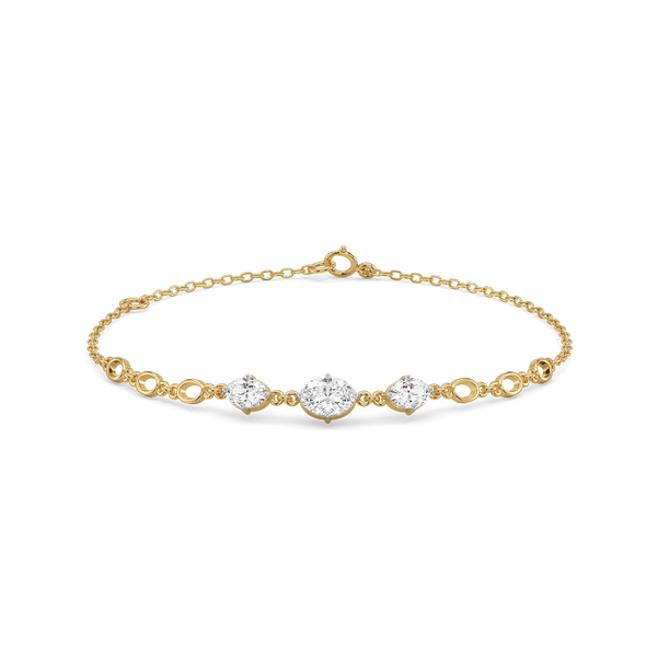 Lukson Oval Serenity - Pure Gold Lab Grown Diamond Bracelet 