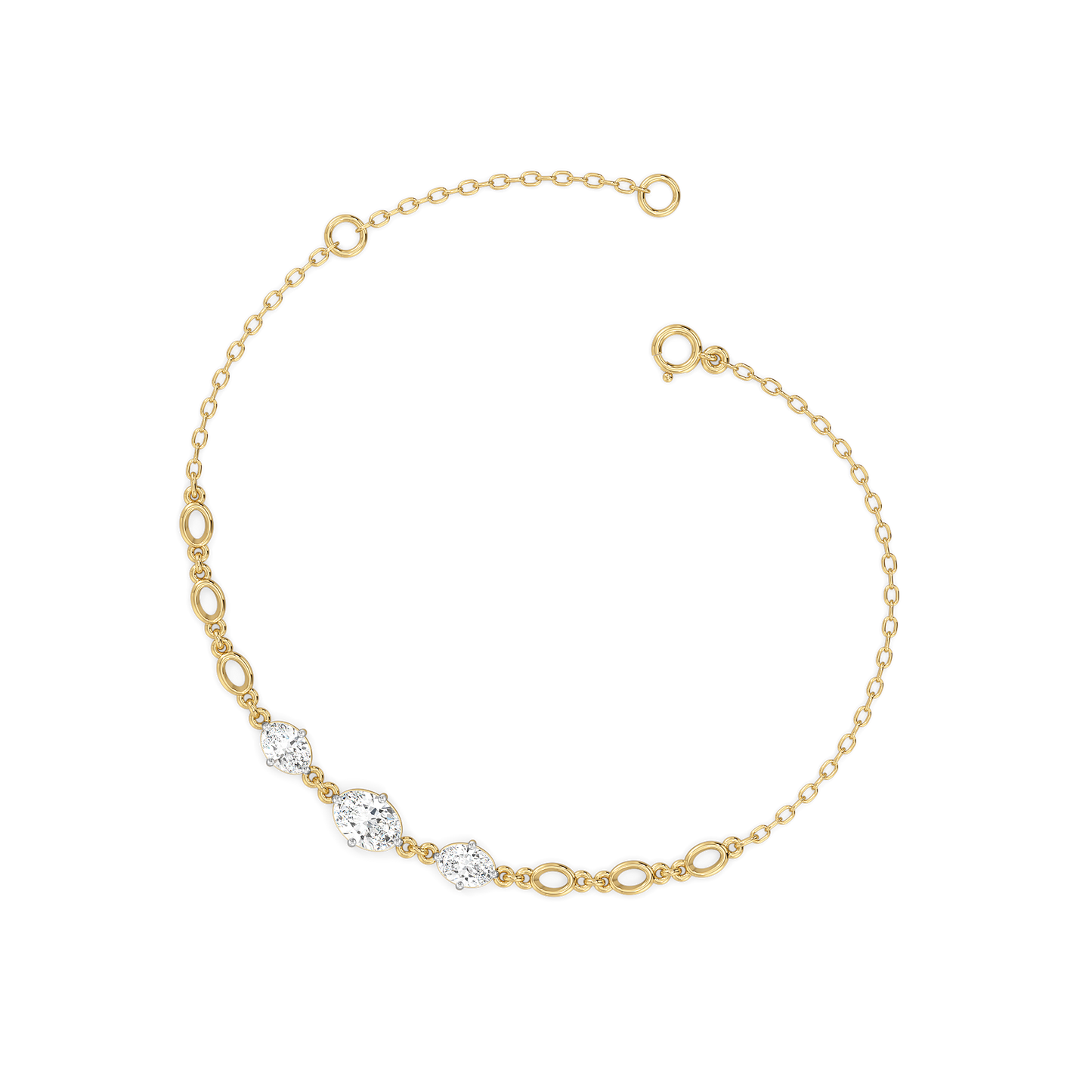 Oval Serenity - Pure Gold Lab Diamond Bracelet