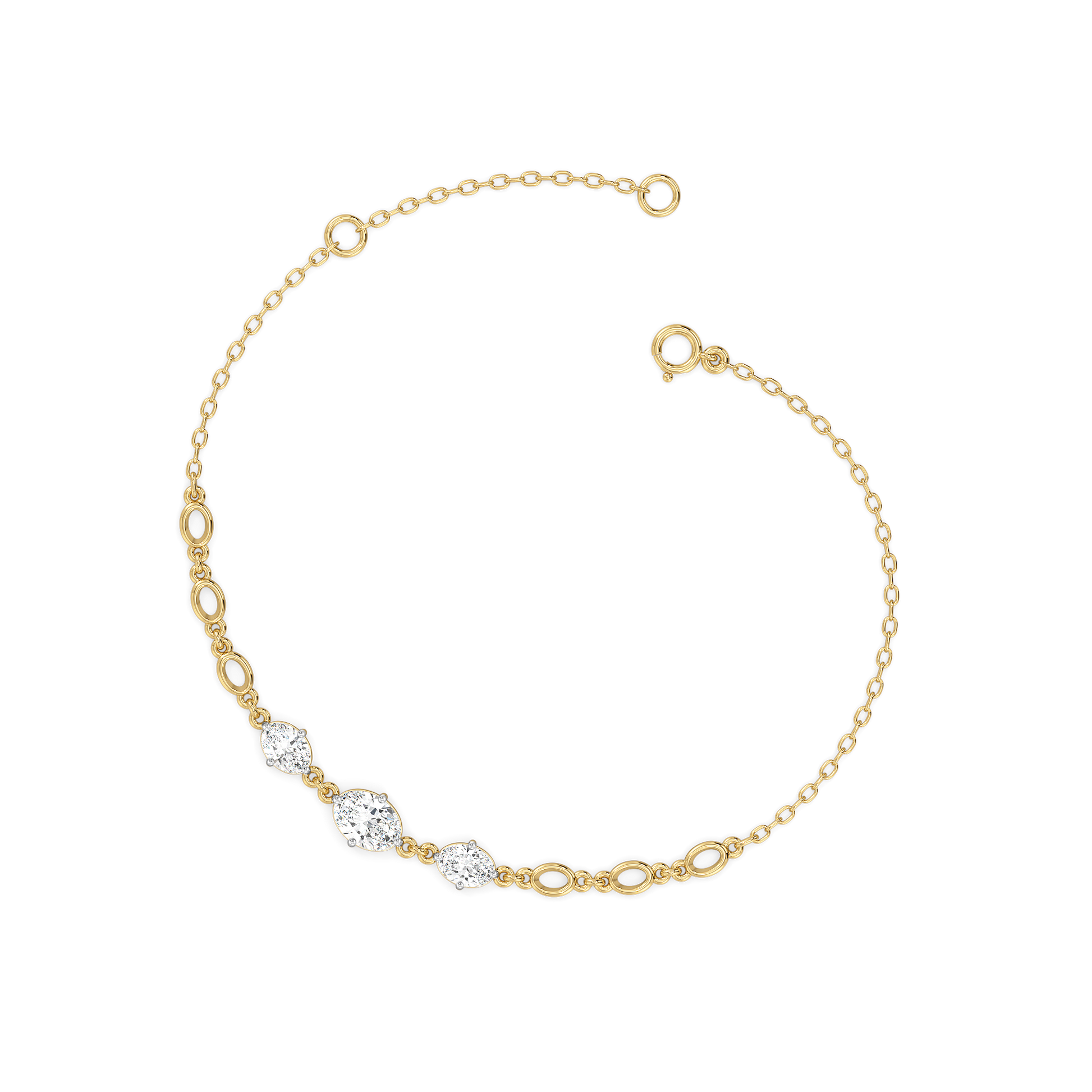 Oval Serenity - Pure Gold Lab Diamond Bracelet
