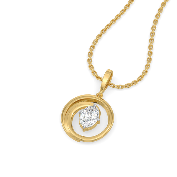 Oval Serenity - Pure Gold Lab Diamond Pendant
