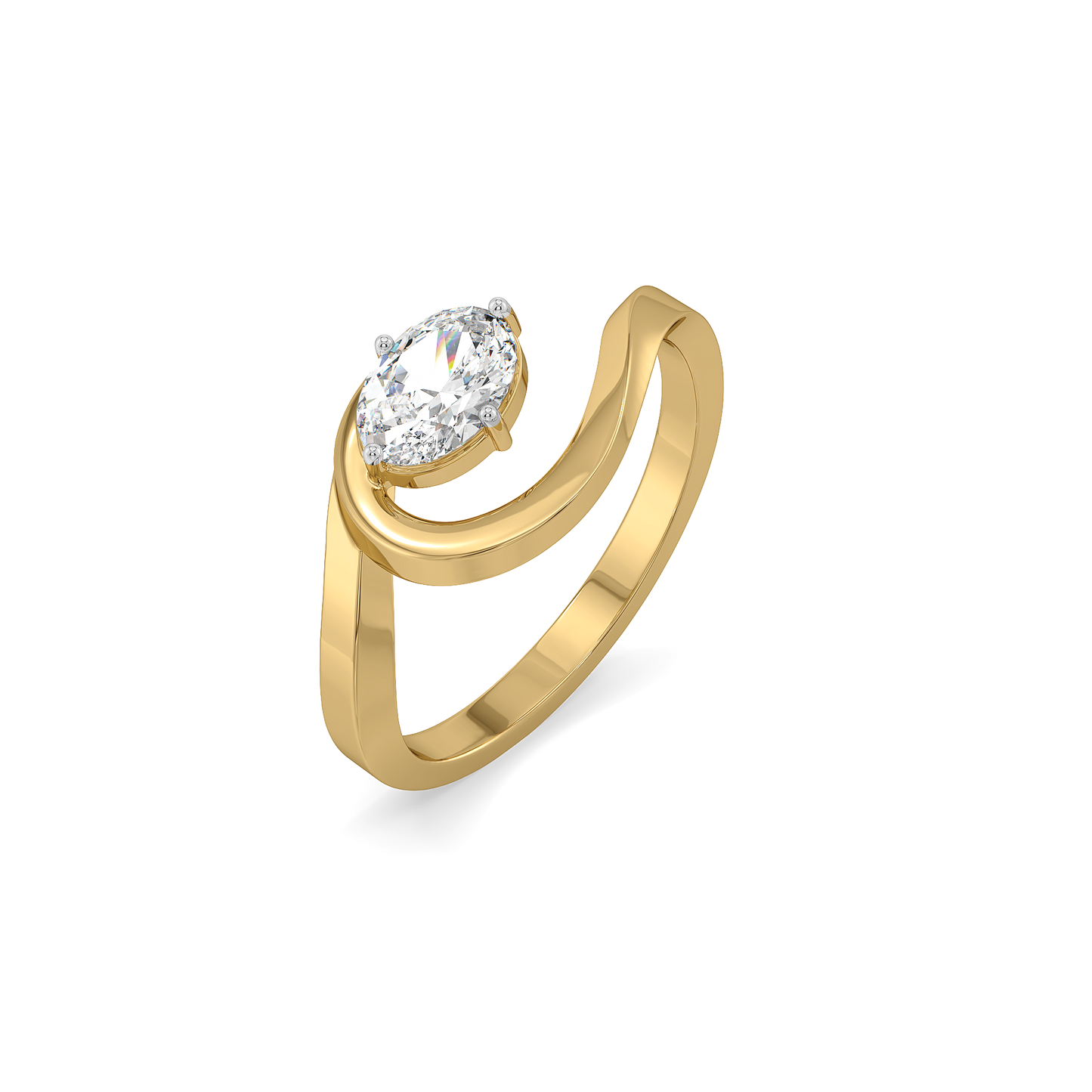 Oval Serenity - Pure Gold Lab Diamond Solitaire Ring
