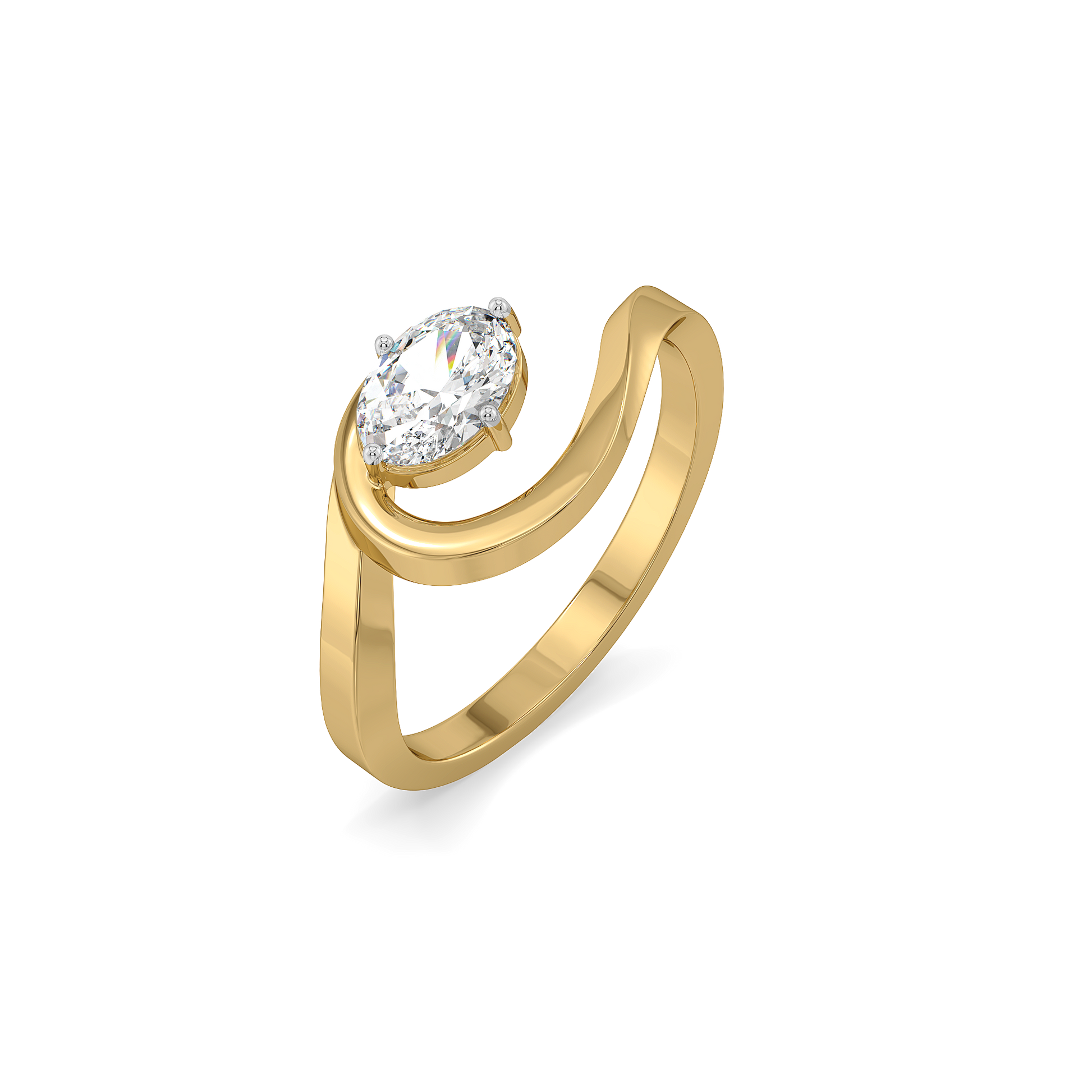 Oval Serenity - Pure Gold Lab Diamond Solitaire Ring