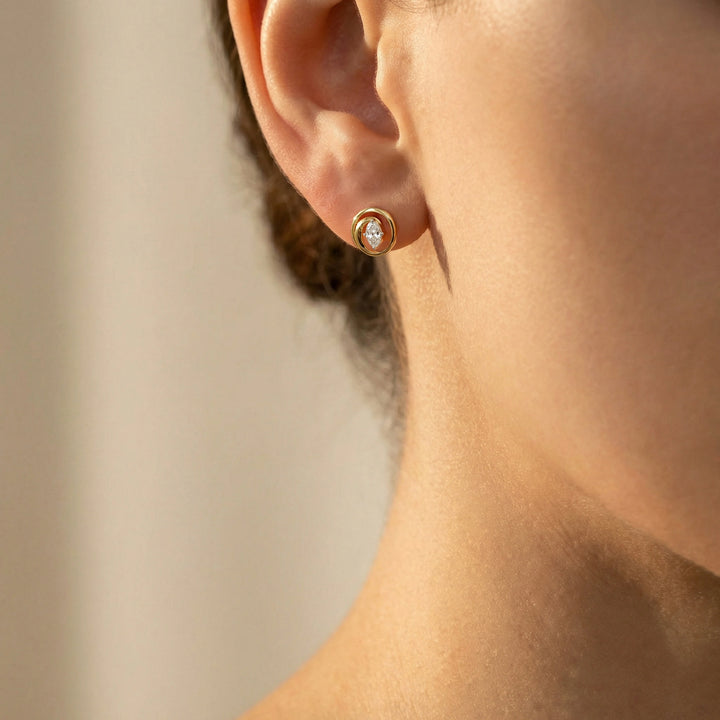 Oval Serenity - Pure Gold Lab Diamond Earrings