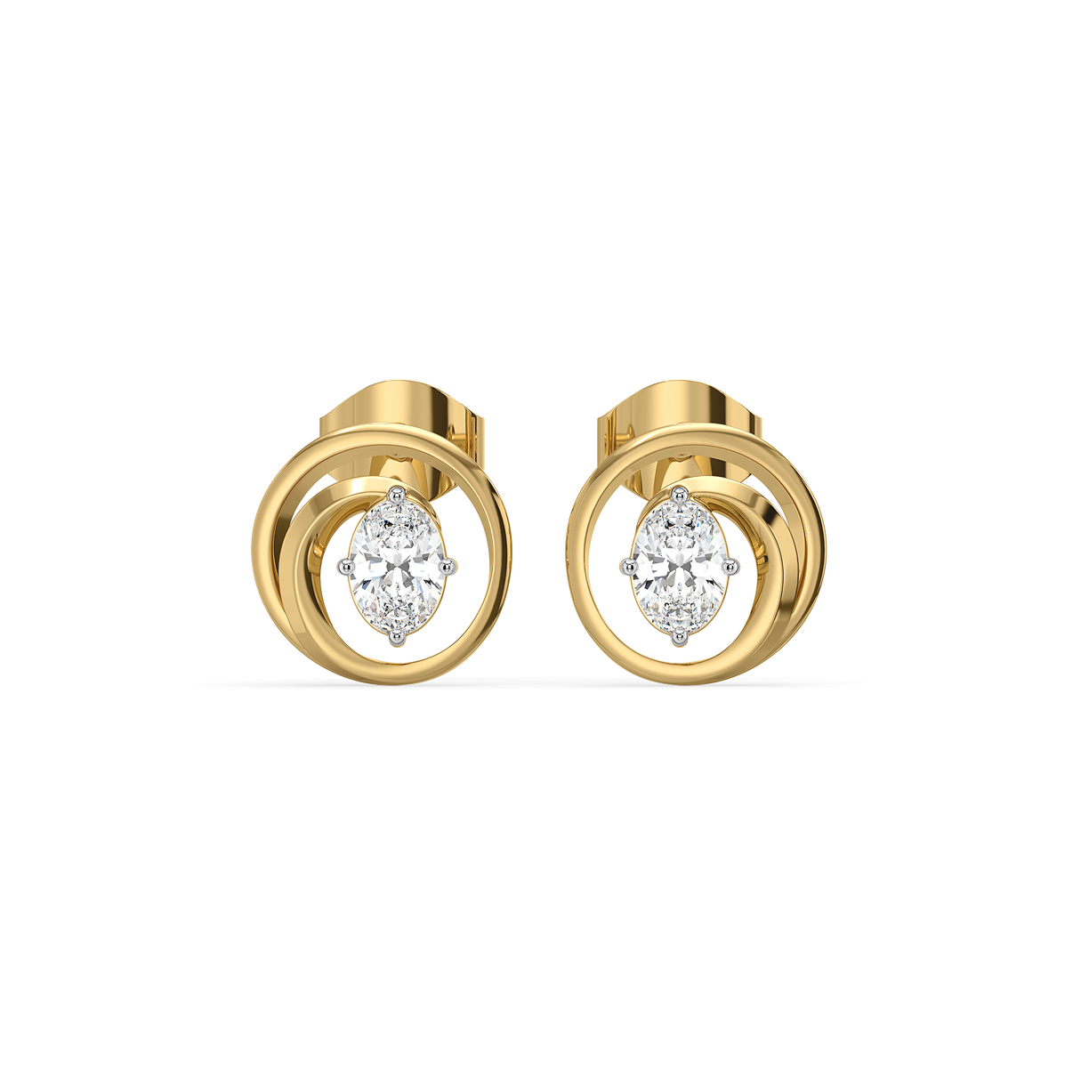 Oval Serenity - Pure Gold Lab Diamond Earrings