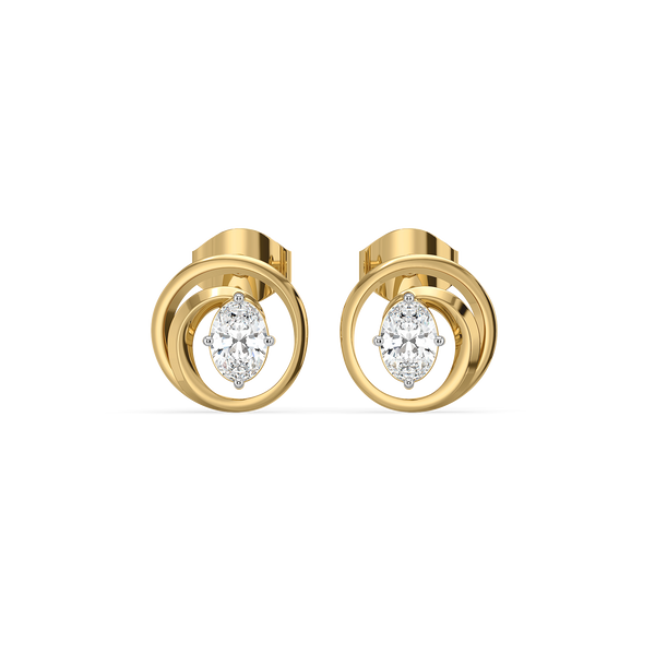Oval Serenity Pure 14k Gold Lab Grown Diamond Earrings - Lukson 