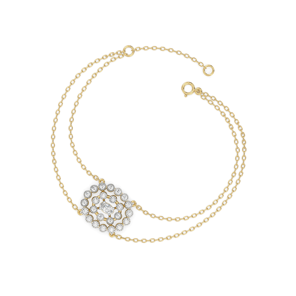 Oval Radiance - Pure Gold Lab Diamond Solitaire Bracelet
