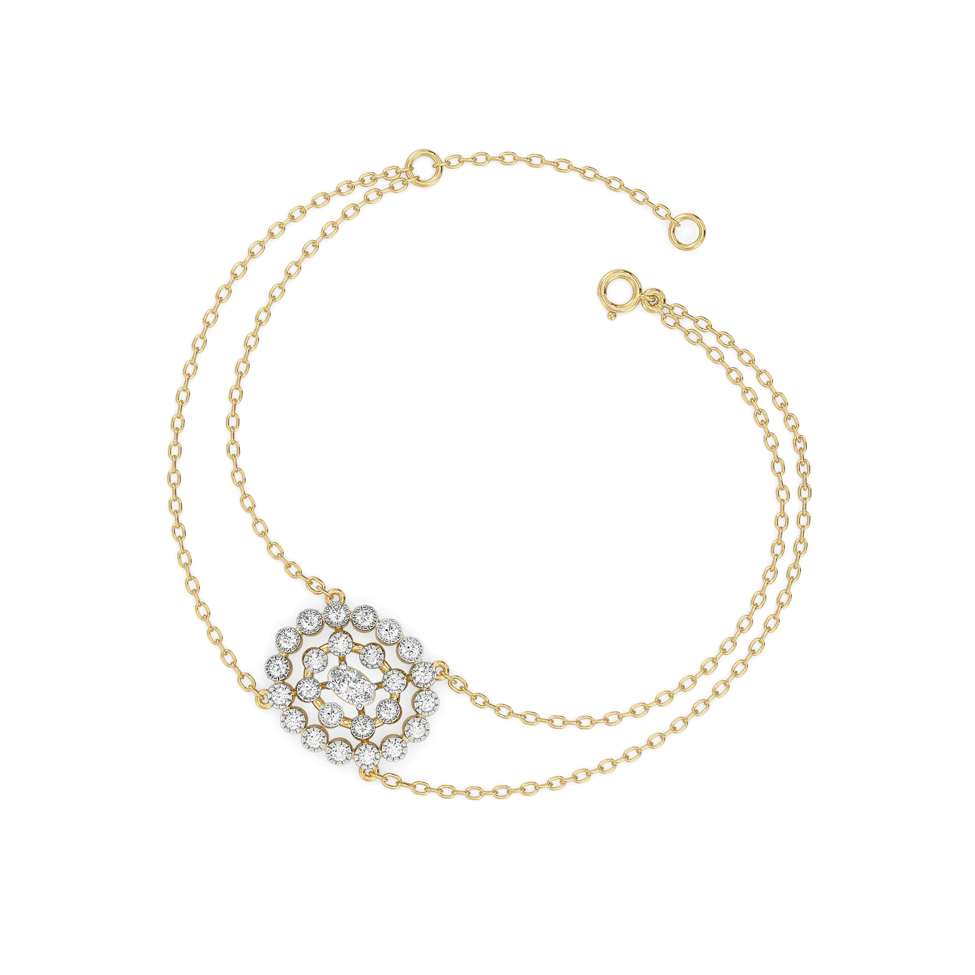 Oval Radiance - Pure Gold Lab Diamond Solitaire Bracelet