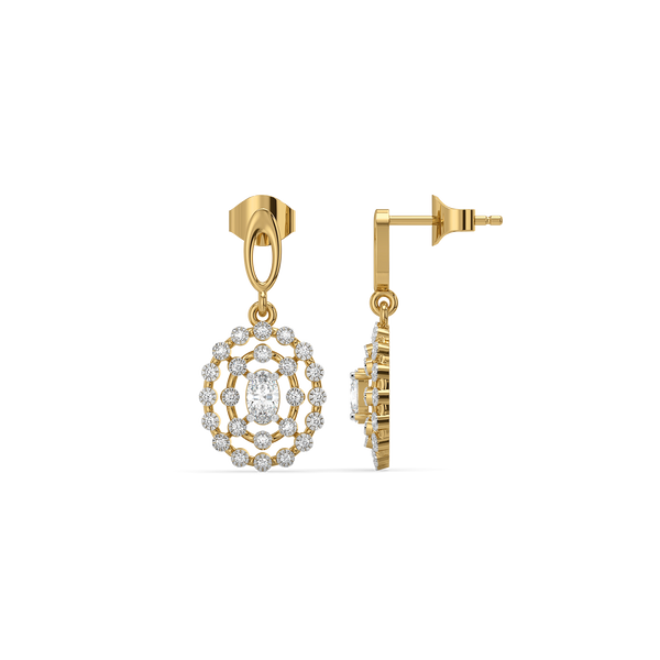 Buy Oval Radiance Pure Gold Lab Grown Diamond Solitaire Earrings for Women -Lukson 