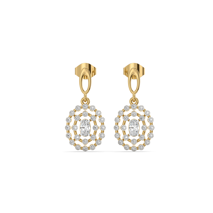 Oval Radiance - Pure Gold Lab Diamond Solitaire Drop Earrings