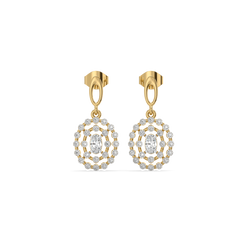Oval Radiance - Pure Gold Lab Diamond Solitaire Drop Earrings