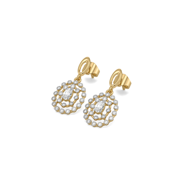 Oval Radiance Pure 14k Gold Lab Grown Diamond Solitaire Earrings -Lukson 