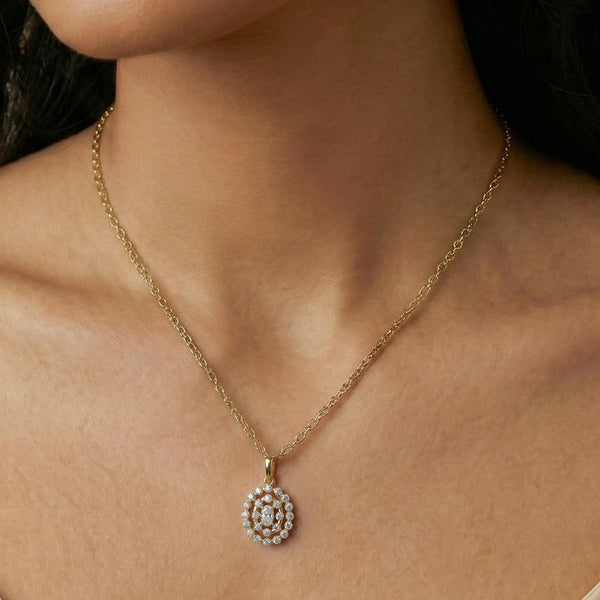 Oval Radiance - Pure Gold Lab Diamond Solitaire Pendant