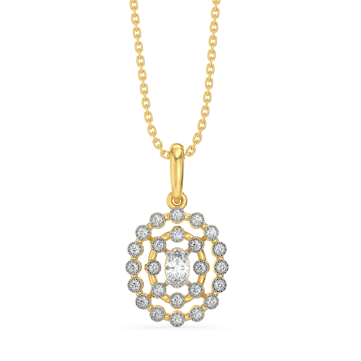 Oval Radiance - Pure Gold Lab Diamond Solitaire Pendant