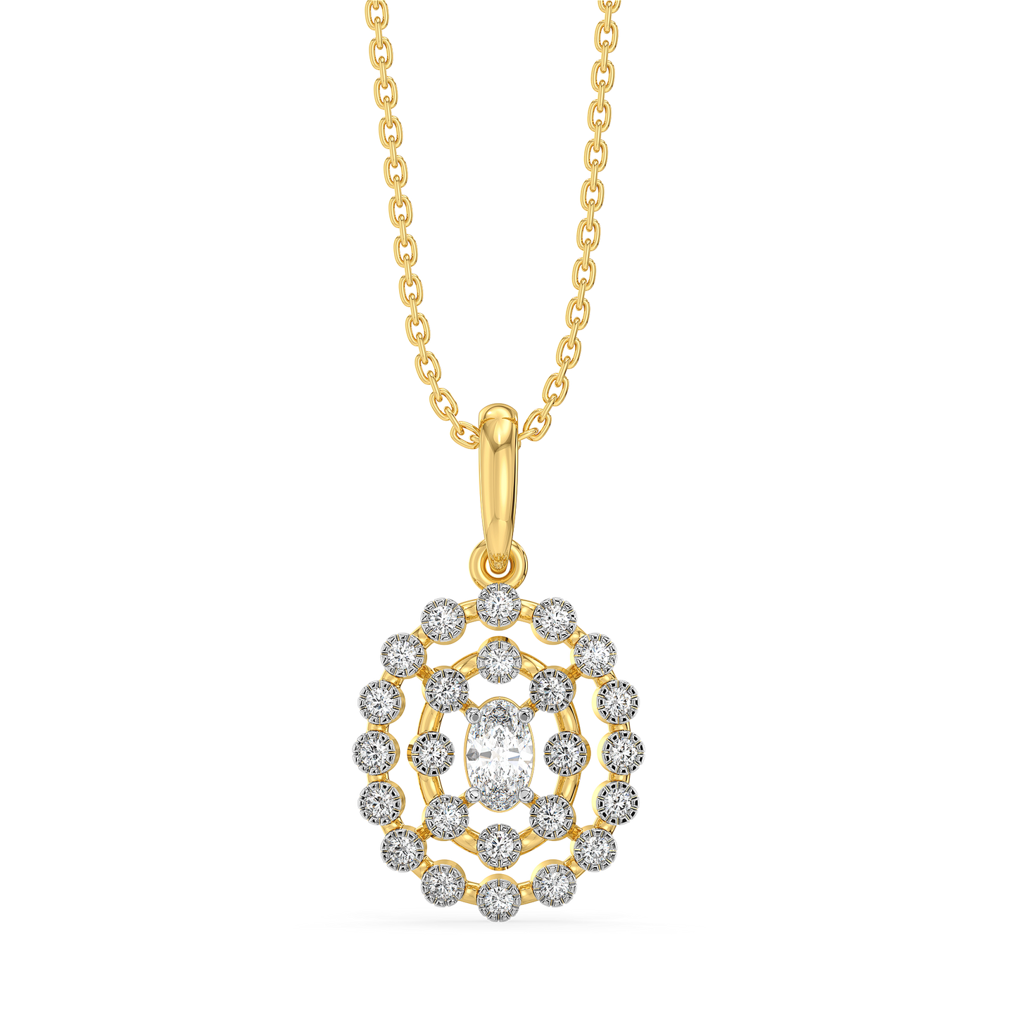 Oval Radiance - Pure Gold Lab Diamond Solitaire Pendant