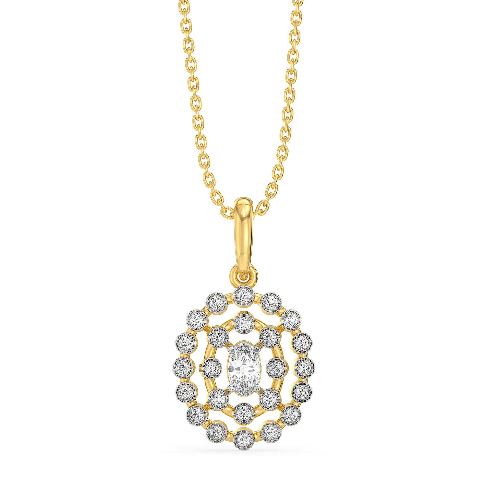 Oval Radiance - Pure Gold Lab Diamond Solitaire Pendant