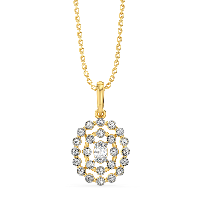 Oval Radiance - Pure Gold Lab Diamond Solitaire Pendant