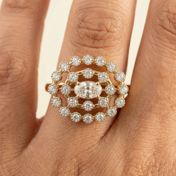 Oval Radiance - Pure Gold Lab Diamond Solitaire Ring