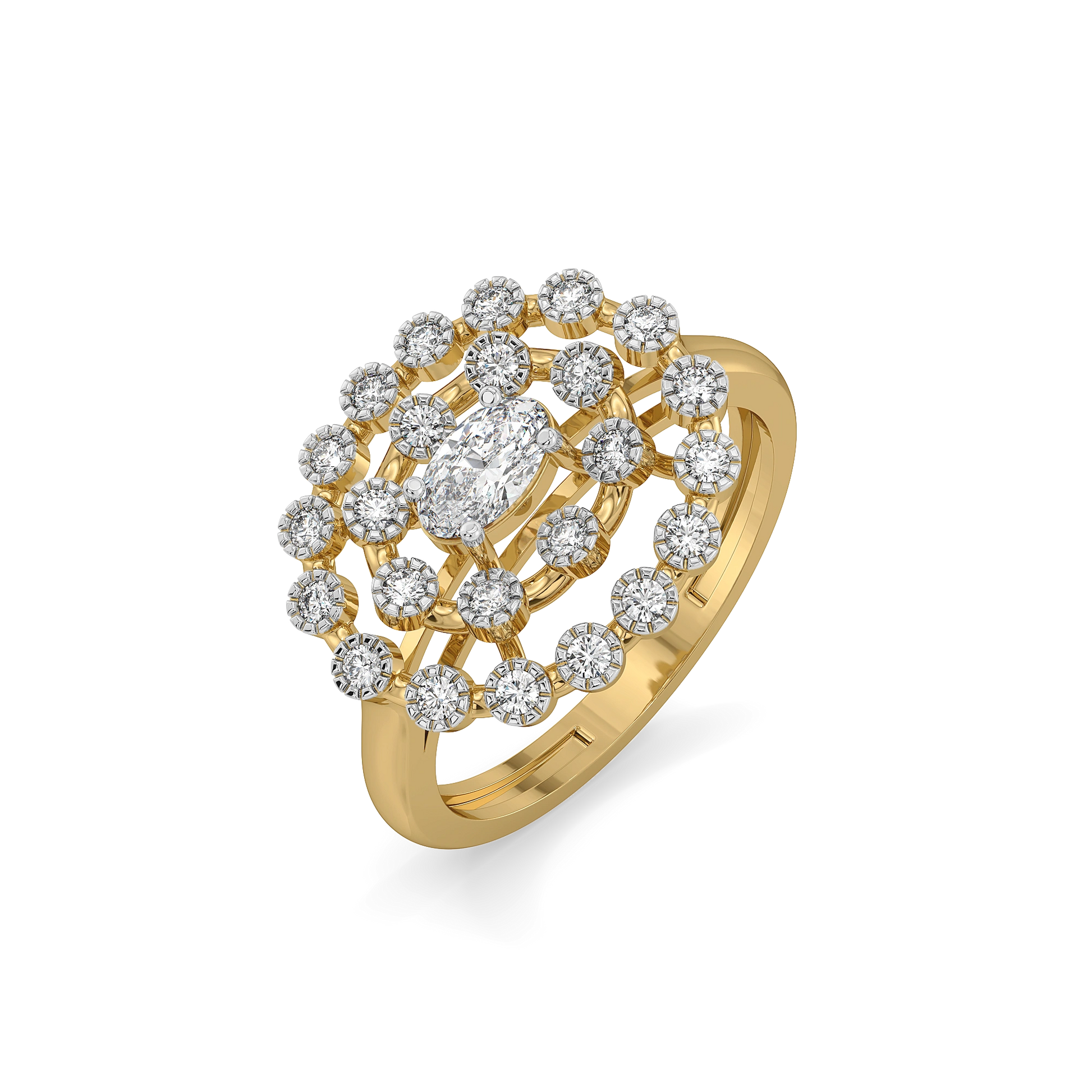 Oval Radiance - Pure Gold Lab Diamond Solitaire Ring