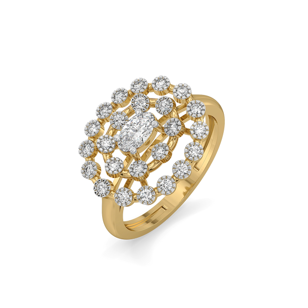Lukson Oval Radiance Pure Gold Lab Diamond Solitaire Ring