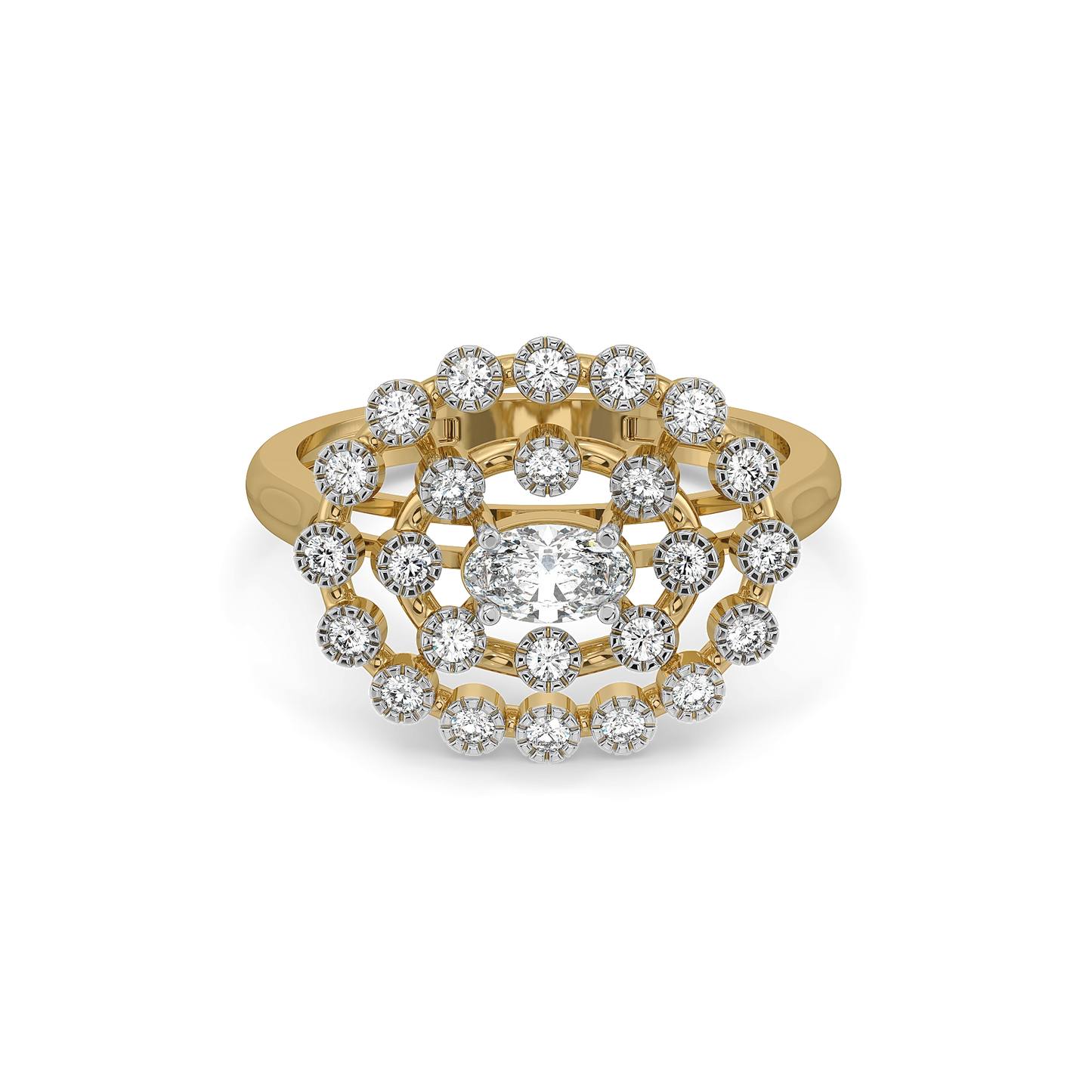 Oval Radiance - Pure Gold Lab Diamond Solitaire Ring