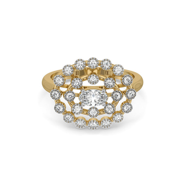 Lukson Oval Cut Gold Lab Diamond Solitaire Ring