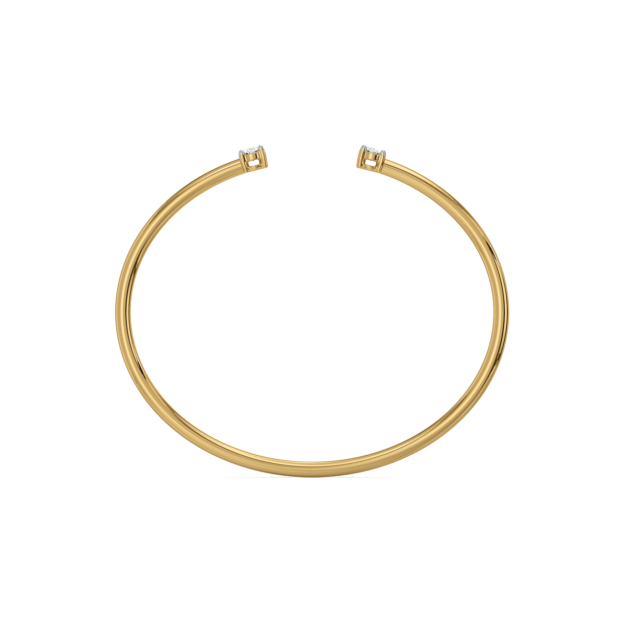 Elegant Oval - Pure Gold Lab Diamond Bangle