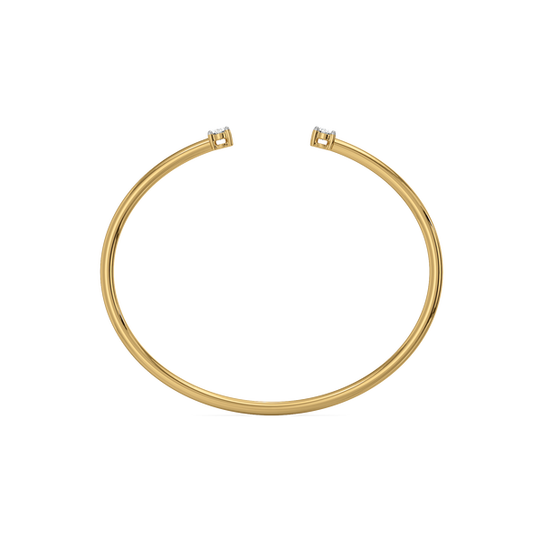 Elegant Oval - Pure Gold Lab Diamond Bangle