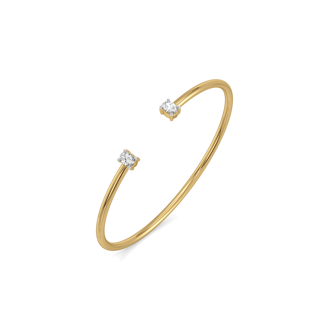 Elegant Oval - Pure Gold Lab Diamond Bangle