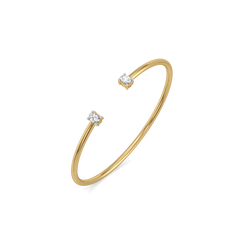 Elegant Oval - Pure Gold Lab Diamond Bangle