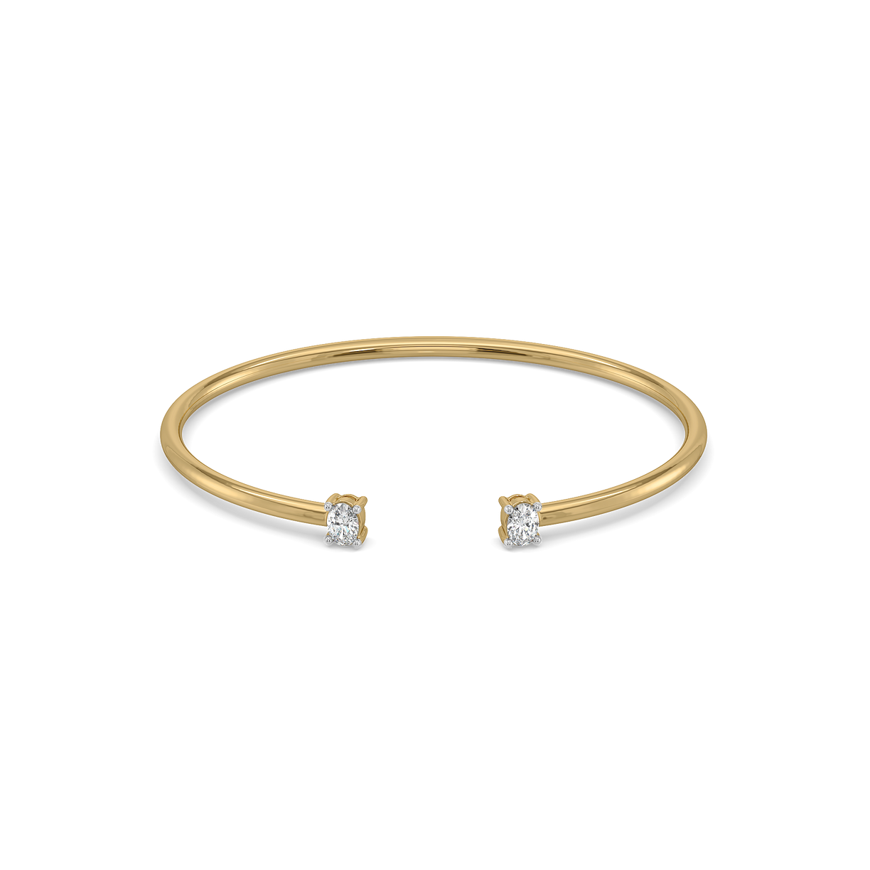Elegant Oval - Pure Gold Lab Diamond Bangle