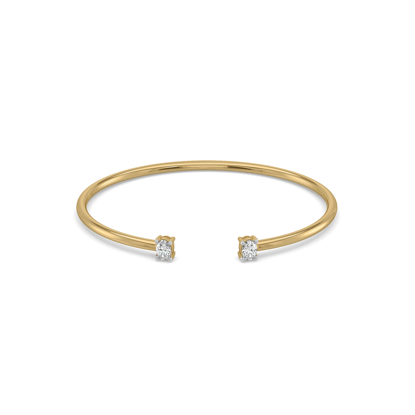 Elegant Oval - Pure Gold Lab Diamond Bangle