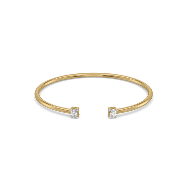 Elegant Oval - Pure Gold Lab Diamond Bangle