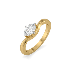 Elegant Oval - Pure Gold Lab Diamond Solitaire Ring