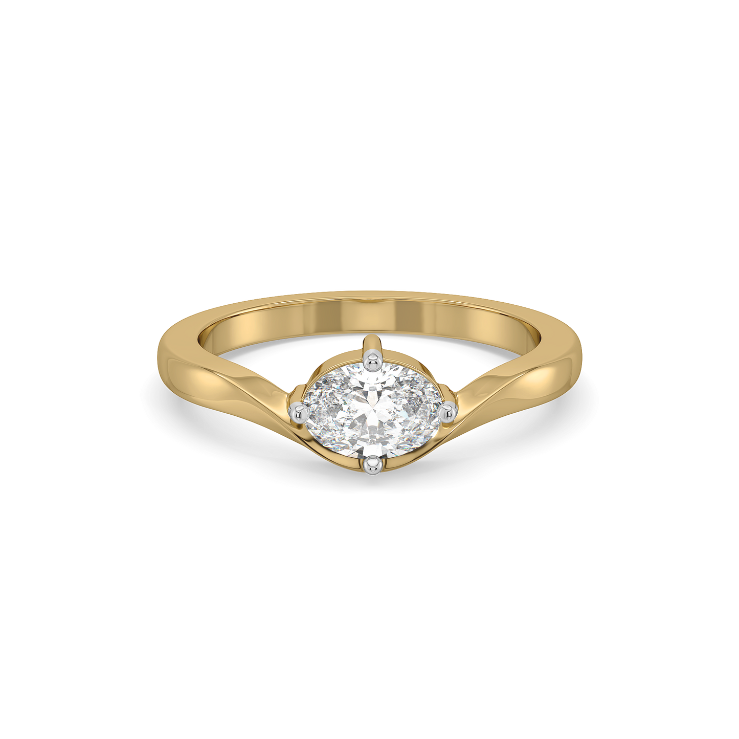 Elegant Oval - Pure Gold Lab Diamond Solitaire Ring