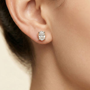 Aura Oval Solitaire Pure Gold Lab Diamond Earrings