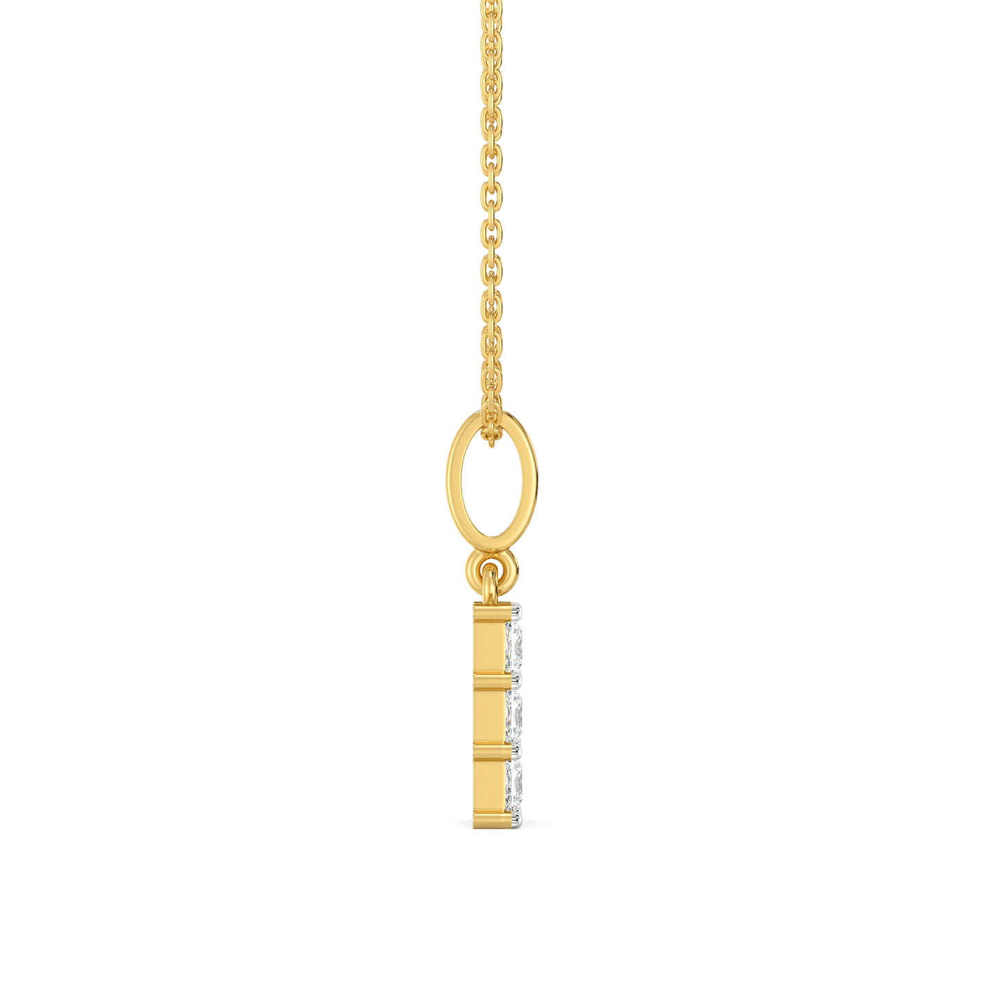Crown Square - Pure Gold Lab Diamond Pendant