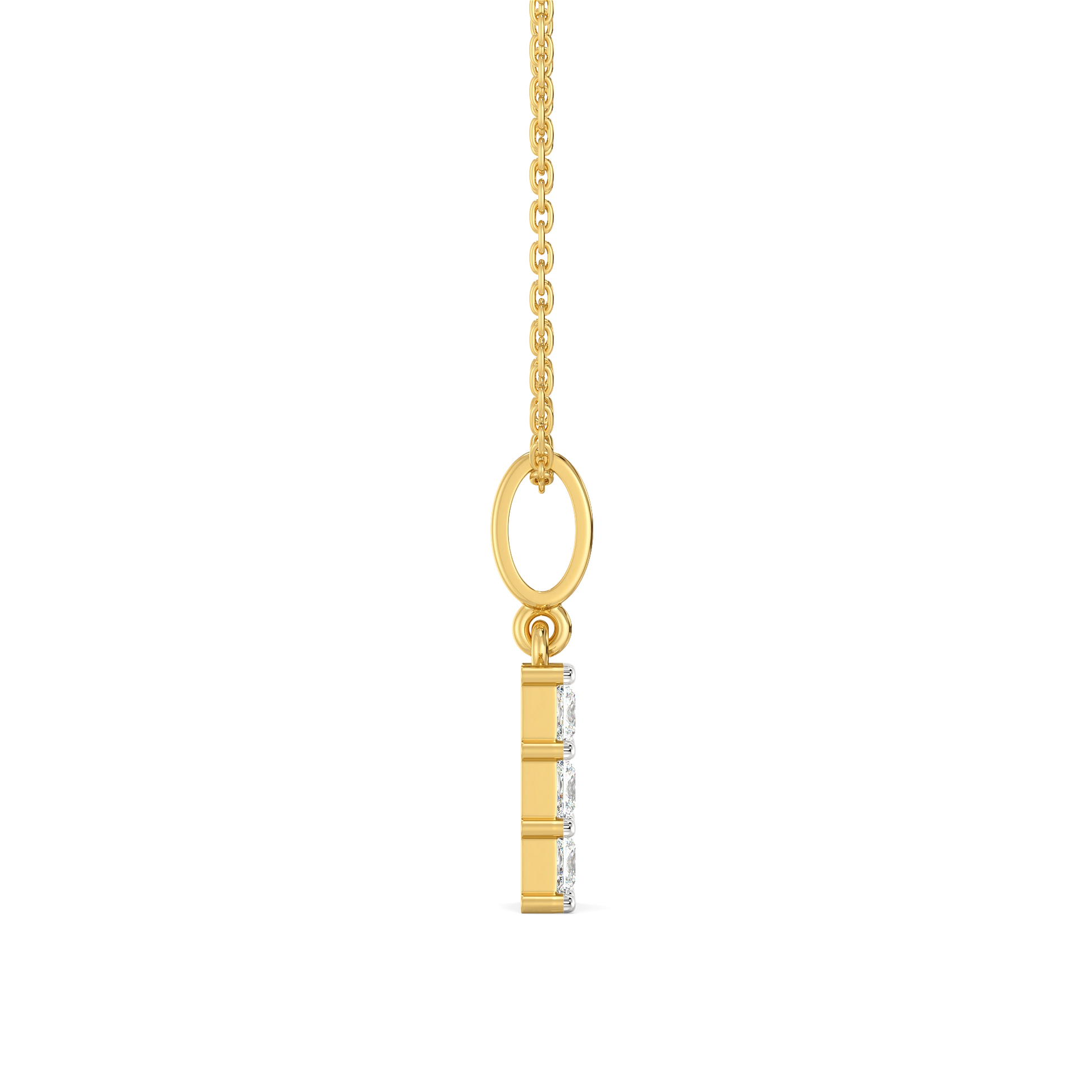 Crown Square - Pure Gold Lab Diamond Pendant