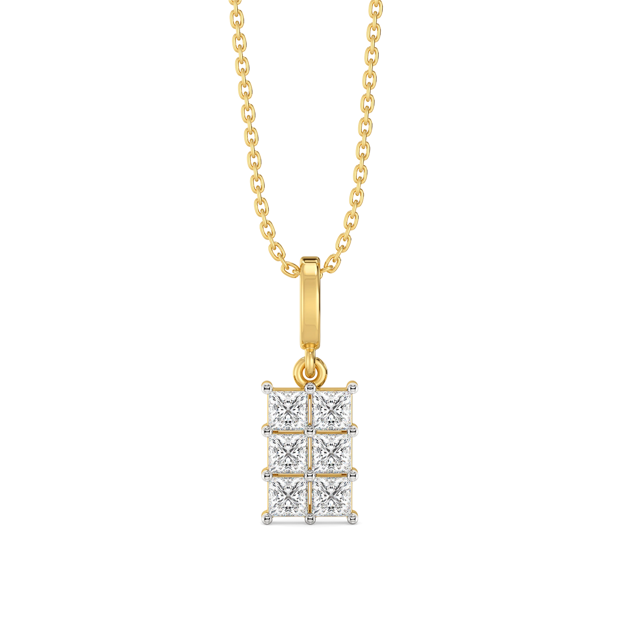 Crown Square - Pure Gold Lab Diamond Pendant