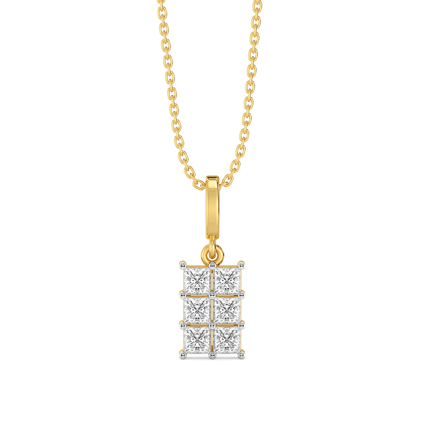 Crown Square - Pure Gold Lab Diamond Pendant