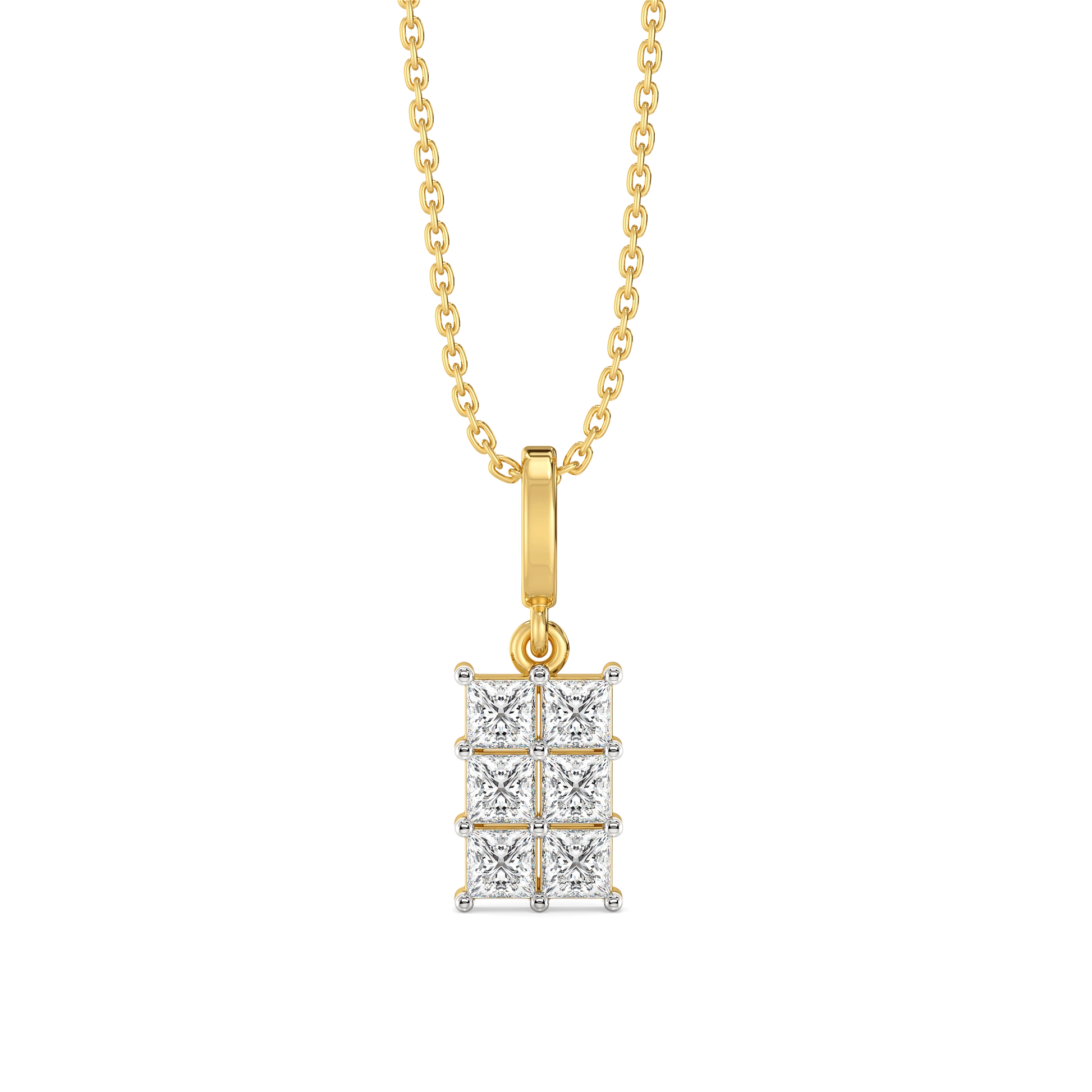 Crown Square - Pure Gold Lab Diamond Pendant