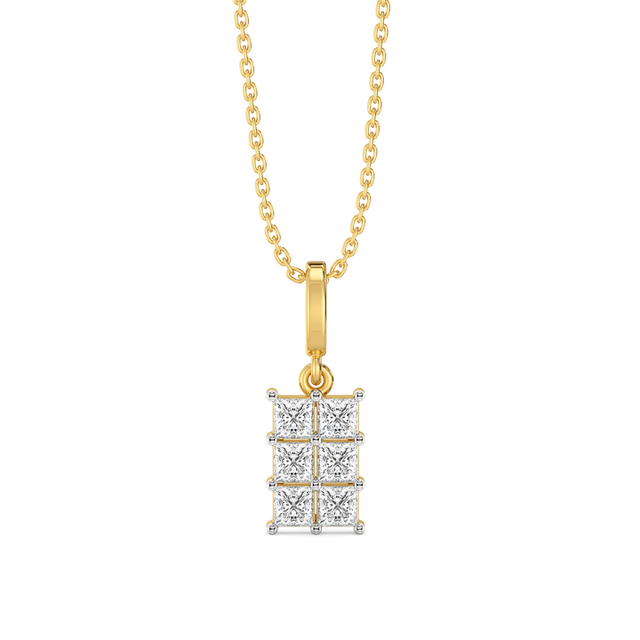 Crown Square - Pure Gold Lab Diamond Pendant