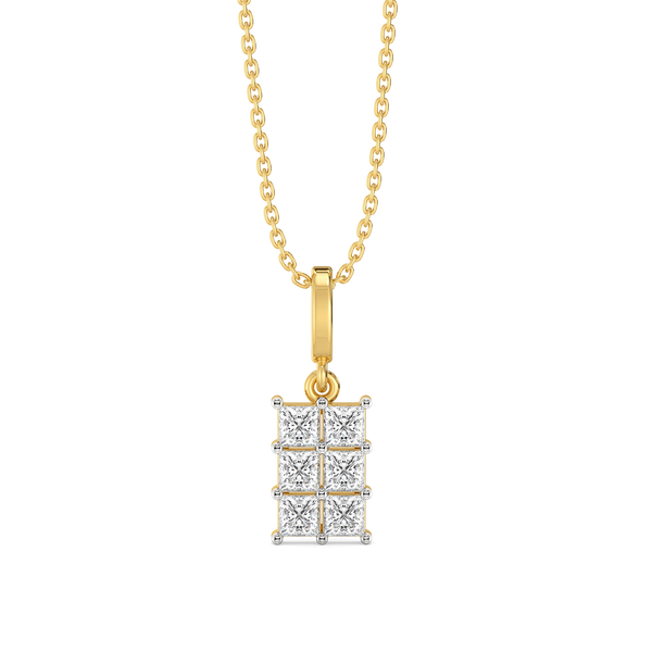 Crown Square - Pure Gold Lab Diamond Pendant