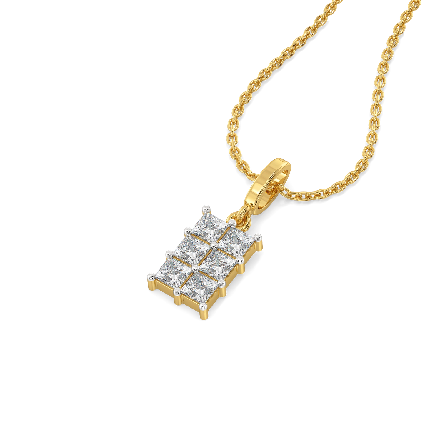 Crown Square - Pure Gold Lab Diamond Pendant