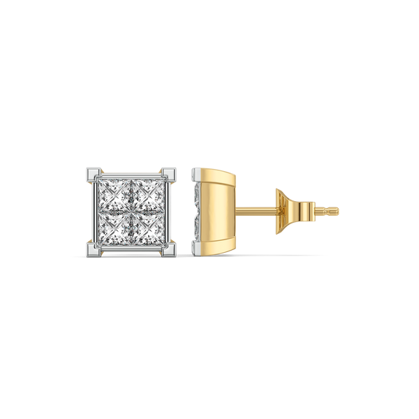 Crown Square Pure Lab Grown Diamond Earrings for Women  - Lukson 
