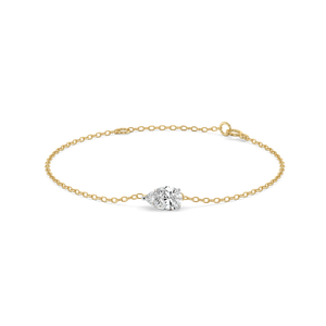 Feathered Pear - Pure Gold Lab Diamond Solitaire Bracelet
