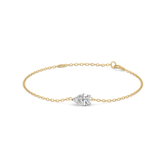 Feathered Pear - Pure Gold Lab Diamond Solitaire Bracelet